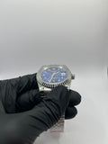 Seiko Mod Date Just Arabic Dial Bleu – Montre NH35 | ValtikWatches