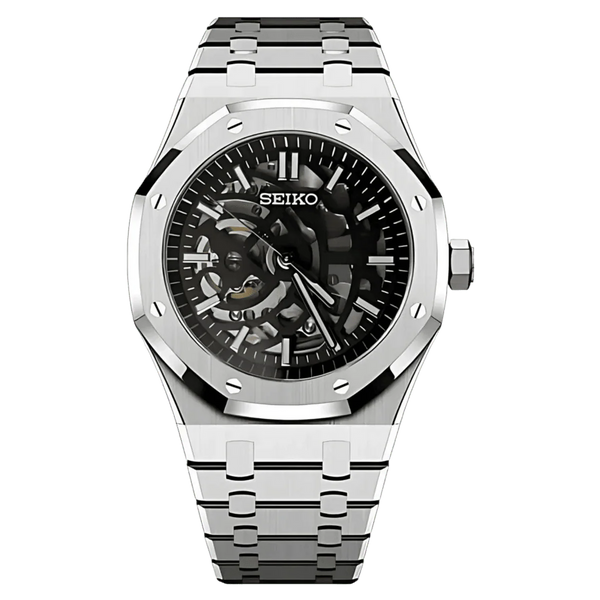 Seiko Mod Royal Oak Skeleton Noire – Montre Squelette NH70 | ValtikWatches