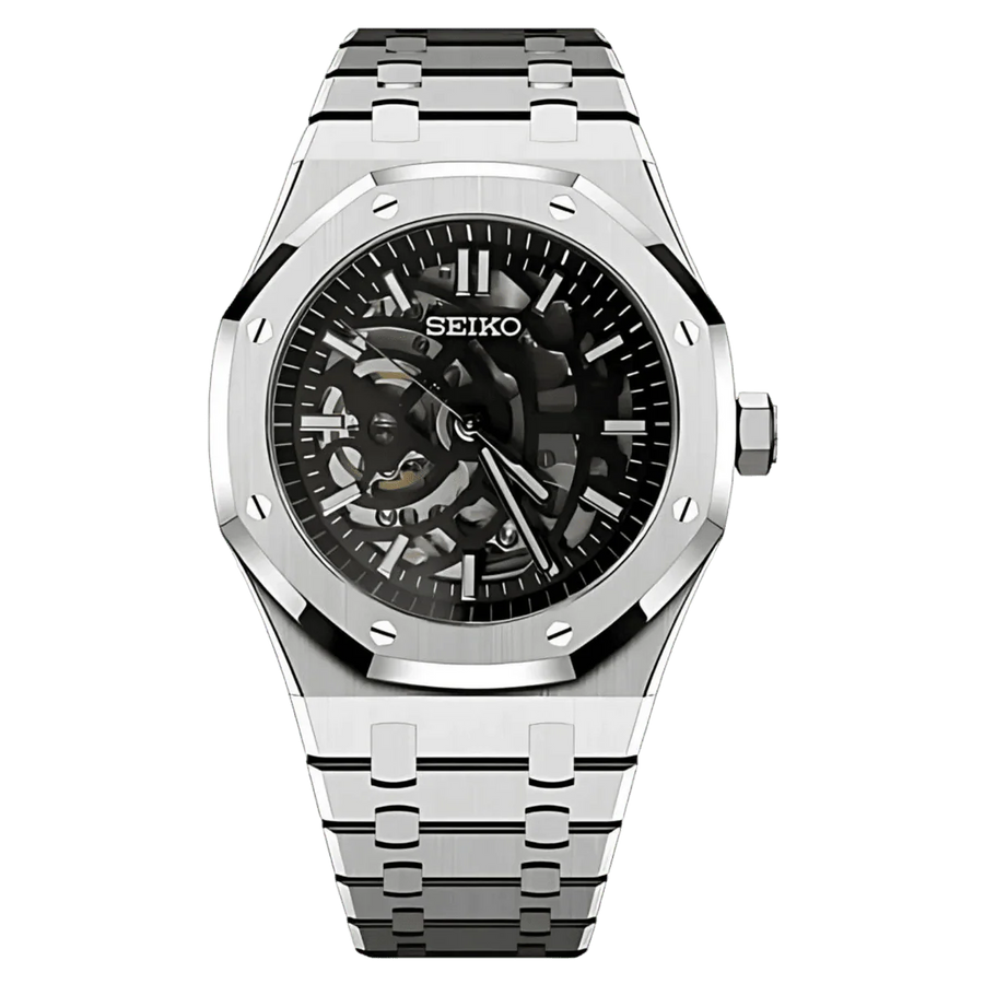 Seiko Mod Royal Oak Skeleton Noire – Montre Squelette NH70 | ValtikWatches