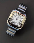 Seiko Mod Santos Blanc – Montre Automatique Boîtier Carré NH35 | ValtikWatches