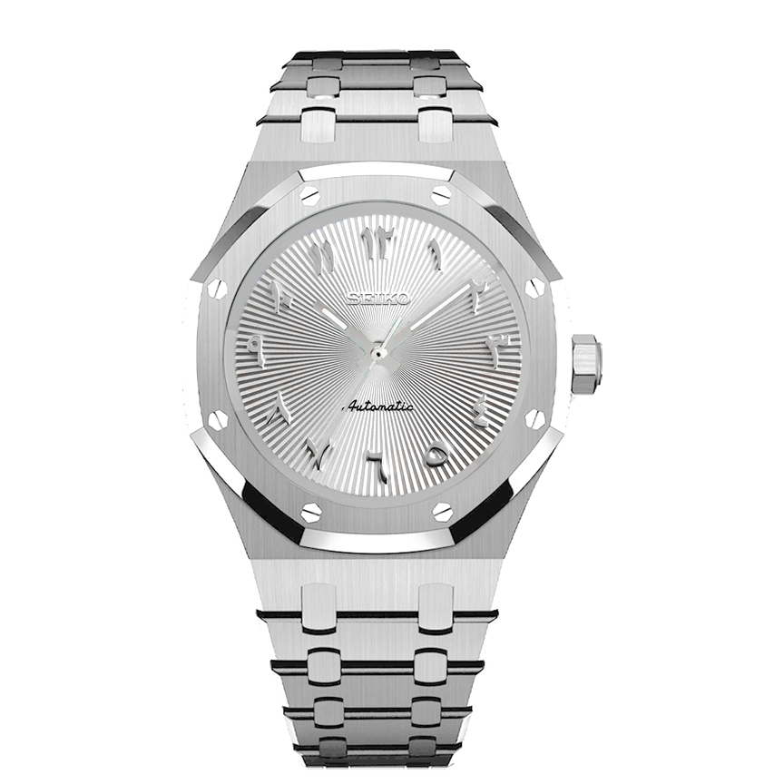 Seiko Mod Royal Oak Arabic Dial Blanche – Montre NH35 | ValtikWatches