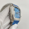 Seiko Mod Santos Bleu – Montre Automatique Boîtier Carré NH35 | ValtikWatches