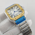Seiko Mod Santos Or – Montre Automatique Boîtier Carré Gold NH35 | ValtikWatches