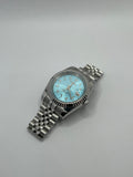 Seiko Mod Date Just Arabic Dial Bleu Ciel – Montre NH35 | ValtikWatches