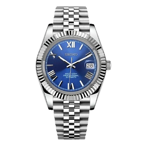 Seiko Mod Roman Dial Bleu – Montre Automatique NH35 | ValtikWatches