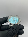 Seiko Mod Date Just Arabic Dial Bleu Ciel – Montre NH35 | ValtikWatches