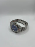 Seiko Mod Date Just Arabic Dial Bleu – Montre NH35 | ValtikWatches