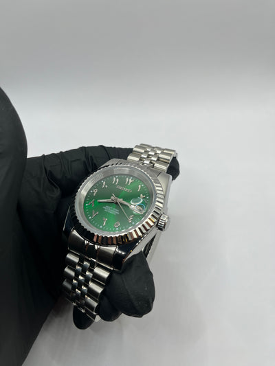 Seiko Mod Date Just Arabic Dial Verte – Montre NH35 | ValtikWatches