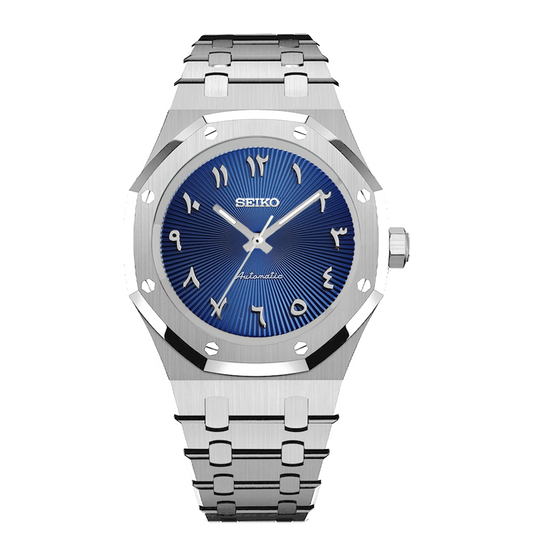 Seiko Mod Royal Oak Arabic Dial Bleu – Montre NH35 | ValtikWatches