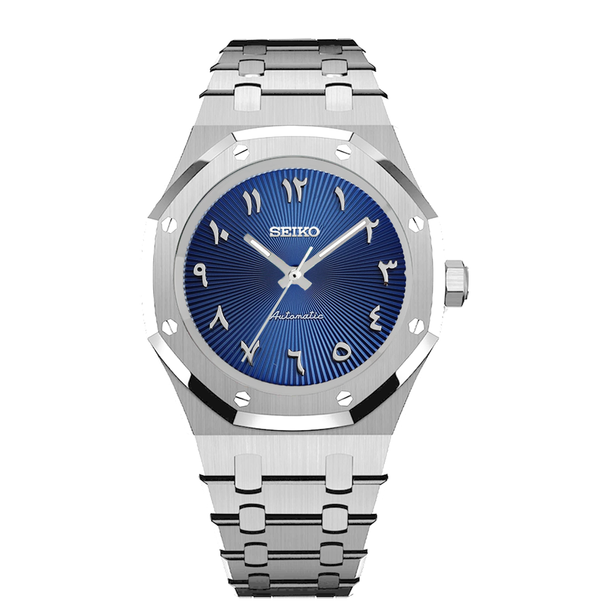 Seiko Mod Royal Oak Arabic Dial Bleu – Montre NH35 | ValtikWatches