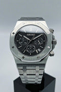 Seiko Mod Royal Oak Chronograph Noire – Montre Chrono VK63 | ValtikWatches