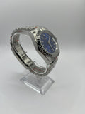 Seiko Mod Date Just Arabic Dial Bleu – Montre NH35 | ValtikWatches