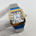 Seiko Mod Santos Or – Montre Automatique Boîtier Carré Gold NH35 | ValtikWatches