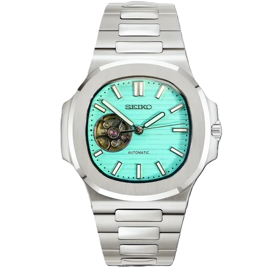 Seiko Mod Nautilus Tiffany Ouverte – Montre Squelette NH38 | ValtikWatches