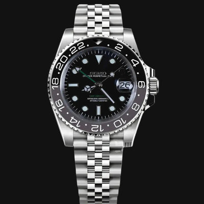 Seiko Mod GMT Bruce Wayne – Montre GMT NH34 | ValtikWatches