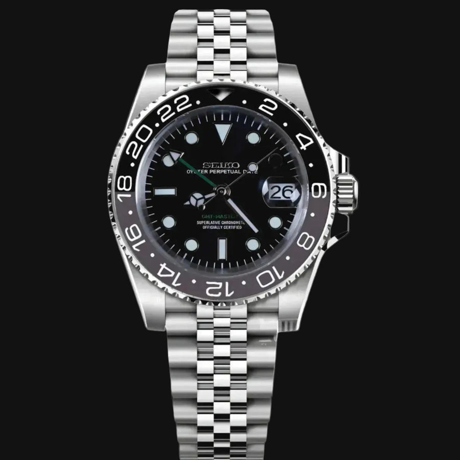 Seiko Mod GMT Bruce Wayne – Montre GMT NH34 | ValtikWatches