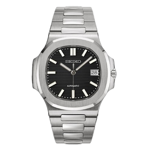 Seiko Mod Nautilus Noire – Montre Automatique NH35 | ValtikWatches