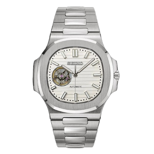 Seiko Mod Nautilus Blanche Ouverte – Montre Squelette NH38 | ValtikWatches