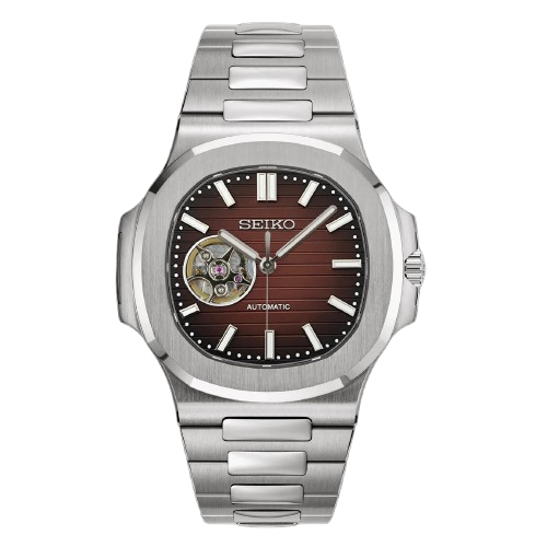 Seiko Mod Nautilus Caramel Ouverte – Montre Squelette NH38 | ValtikWatches