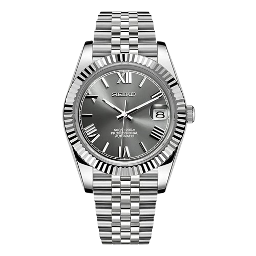 Seiko Mod Roman Dial Grise – Montre Automatique NH35 | ValtikWatches