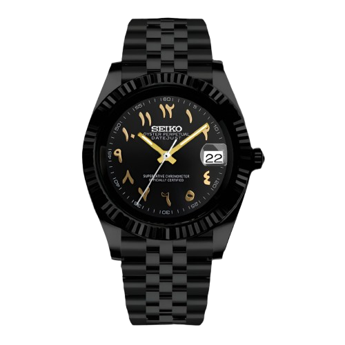 Seiko Mod Arabic Dial Black/Or – Montre Bicolore NH35 | ValtikWatches