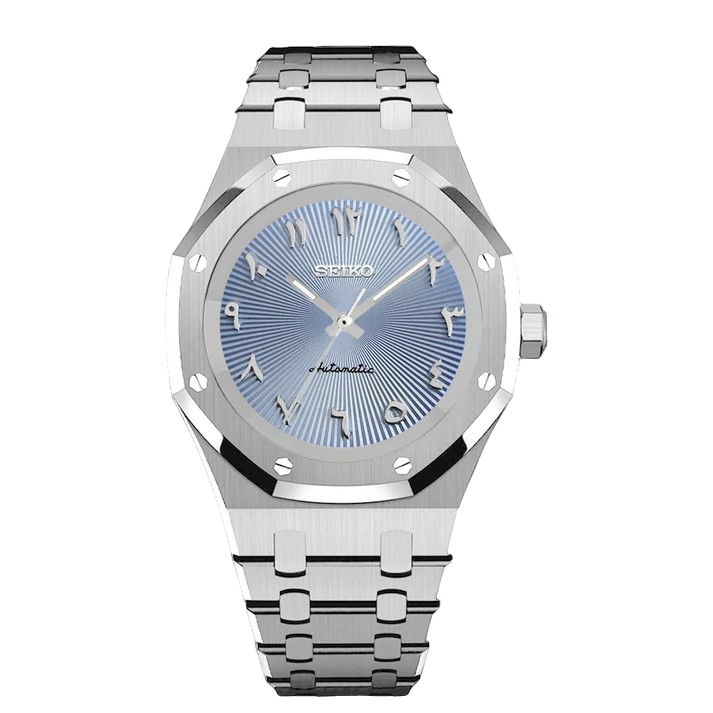 Seiko Mod Royal Oak Arabic Dial Bleu Ciel – Montre NH35 | ValtikWatches