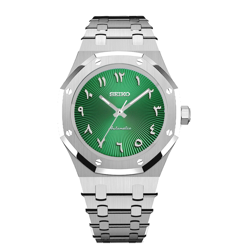 Seiko Mod Royal Oak Arabic Dial Verte – Montre NH35 | ValtikWatches