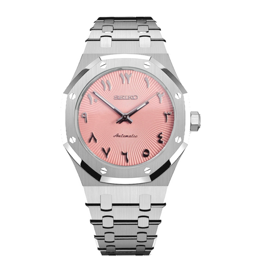 Seiko Mod Royal Oak Arabic Dial Rose – Montre NH35 | ValtikWatches