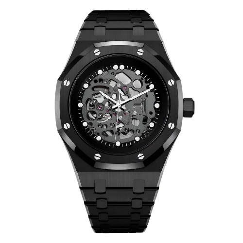 Seiko Mod Royal Oak Skeleton Full Black – Montre Squelette NH70 | ValtikWatches