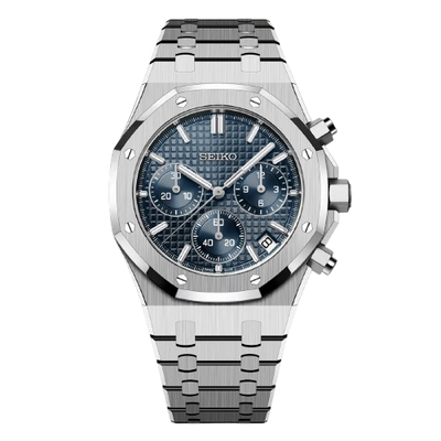 Seiko Mod Royal Oak Chronograph Bleu – Montre Chrono VK63 | ValtikWatches